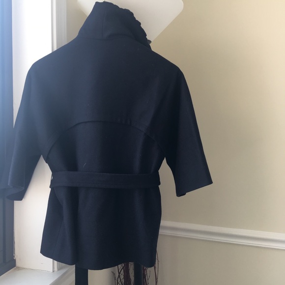 Anteprima ruffle puff neck blue navy wool jacket - Picture 8 of 8